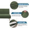 imageHVERSAILTEX Armless Futon Cover Stretch Sofa Bed Slipcover Protector Elastic Feature Rich Textured High Spandex Small Checks Jacquard Fabric Futon Cover Machine Washable TaupeBronze Green