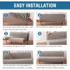 imageHVERSAILTEX Armless Futon Cover Stretch Sofa Bed Slipcover Protector Elastic Feature Rich Textured High Spandex Small Checks Jacquard Fabric Futon Cover Machine Washable Bronze GreenTaupe