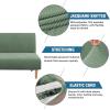 imageHVERSAILTEX Armless Futon Cover Stretch Sofa Bed Slipcover Protector Elastic Feature Rich Textured High Spandex Small Checks Jacquard Fabric Futon Cover Machine Washable TaupeLoden Frost