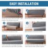 imageHVERSAILTEX Armless Futon Cover Stretch Sofa Bed Slipcover Protector Elastic Feature Rich Textured High Spandex Small Checks Jacquard Fabric Futon Cover Machine Washable TaupeDove