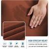 imageHVERSAILTEX Real Velvet Futon Cover Armless Sofa Covers Sofa Bed Covers Stretch Futon Couch Cover Sofa Slipcover Furniture Protector Thick Soft Velvet Fabric Form Fitted Stay in Place BrownRust