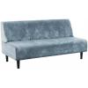 imageHVERSAILTEX Real Velvet Futon Cover Armless Sofa Covers Sofa Bed Covers Stretch Futon Couch Cover Sofa Slipcover Furniture Protector Thick Soft Velvet Fabric Form Fitted Stay in Place GreyStone Blue