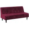 imageHVERSAILTEX Real Velvet Futon Cover Armless Sofa Covers Sofa Bed Covers Stretch Futon Couch Cover Sofa Slipcover Furniture Protector Thick Soft Velvet Fabric Form Fitted Stay in Place BrownWineBurgundy