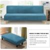 imageHVERSAILTEX Real Velvet Futon Cover Armless Sofa Covers Sofa Bed Covers Stretch Futon Couch Cover Sofa Slipcover Furniture Protector Thick Soft Velvet Fabric Form Fitted Stay in Place BrownPeacock Blue