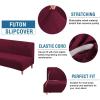 imageHVERSAILTEX Real Velvet Futon Cover Armless Sofa Covers Sofa Bed Covers Stretch Futon Couch Cover Sofa Slipcover Furniture Protector Thick Soft Velvet Fabric Form Fitted Stay in Place BrownWineBurgundy