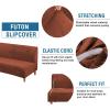 imageHVERSAILTEX Real Velvet Futon Cover Armless Sofa Covers Sofa Bed Covers Stretch Futon Couch Cover Sofa Slipcover Furniture Protector Thick Soft Velvet Fabric Form Fitted Stay in Place GreyRust
