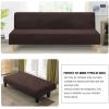 imageHVERSAILTEX Real Velvet Futon Cover Armless Sofa Covers Sofa Bed Covers Stretch Futon Couch Cover Sofa Slipcover Furniture Protector Thick Soft Velvet Fabric Form Fitted Stay in Place GreyBrown