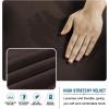 imageHVERSAILTEX Real Velvet Futon Cover Armless Sofa Covers Sofa Bed Covers Stretch Futon Couch Cover Sofa Slipcover Furniture Protector Thick Soft Velvet Fabric Form Fitted Stay in Place GreyBrown