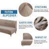 imageHVERSAILTEX Real Velvet Futon Cover Armless Sofa Covers Sofa Bed Covers Stretch Futon Couch Cover Sofa Slipcover Furniture Protector Thick Soft Velvet Fabric Form Fitted Stay in Place BrownTaupe
