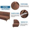 imageHVERSAILTEX Real Velvet Futon Cover Armless Sofa Covers Sofa Bed Covers Stretch Futon Couch Cover Sofa Slipcover Furniture Protector Thick Soft Velvet Fabric Form Fitted Stay in Place GreyCaramel