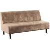 imageHVERSAILTEX Real Velvet Futon Cover Armless Sofa Covers Sofa Bed Covers Stretch Futon Couch Cover Sofa Slipcover Furniture Protector Thick Soft Velvet Fabric Form Fitted Stay in Place GreyCamel