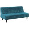 imageHVERSAILTEX Real Velvet Futon Cover Armless Sofa Covers Sofa Bed Covers Stretch Futon Couch Cover Sofa Slipcover Furniture Protector Thick Soft Velvet Fabric Form Fitted Stay in Place GreyDeep Teal