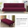 imageHVERSAILTEX Real Velvet Futon Cover Armless Sofa Covers Sofa Bed Covers Stretch Futon Couch Cover Sofa Slipcover Furniture Protector Thick Soft Velvet Fabric Form Fitted Stay in Place BrownWineBurgundy
