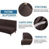 imageHVERSAILTEX Real Velvet Futon Cover Armless Sofa Covers Sofa Bed Covers Stretch Futon Couch Cover Sofa Slipcover Furniture Protector Thick Soft Velvet Fabric Form Fitted Stay in Place GreyBrown
