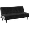 imageHVERSAILTEX Real Velvet Futon Cover Armless Sofa Covers Sofa Bed Covers Stretch Futon Couch Cover Sofa Slipcover Furniture Protector Thick Soft Velvet Fabric Form Fitted Stay in Place GreyJet Black