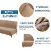 imageHVERSAILTEX Real Velvet Futon Cover Armless Sofa Covers Sofa Bed Covers Stretch Futon Couch Cover Sofa Slipcover Furniture Protector Thick Soft Velvet Fabric Form Fitted Stay in Place BrownCamel
