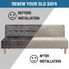 imageHVERSAILTEX Real Velvet Futon Cover Armless Sofa Covers Sofa Bed Covers Stretch Futon Couch Cover Sofa Slipcover Furniture Protector Thick Soft Velvet Fabric Form Fitted Stay in Place BrownOatmeal