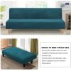 imageHVERSAILTEX Real Velvet Futon Cover Armless Sofa Covers Sofa Bed Covers Stretch Futon Couch Cover Sofa Slipcover Furniture Protector Thick Soft Velvet Fabric Form Fitted Stay in Place GreyDeep Teal