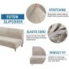 imageHVERSAILTEX Real Velvet Futon Cover Armless Sofa Covers Sofa Bed Covers Stretch Futon Couch Cover Sofa Slipcover Furniture Protector Thick Soft Velvet Fabric Form Fitted Stay in Place BrownOatmeal