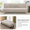 imageHVERSAILTEX Real Velvet Futon Cover Armless Sofa Covers Sofa Bed Covers Stretch Futon Couch Cover Sofa Slipcover Furniture Protector Thick Soft Velvet Fabric Form Fitted Stay in Place BrownOatmeal