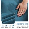imageHVERSAILTEX Real Velvet Futon Cover Armless Sofa Covers Sofa Bed Covers Stretch Futon Couch Cover Sofa Slipcover Furniture Protector Thick Soft Velvet Fabric Form Fitted Stay in Place BrownPeacock Blue