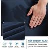 imageHVERSAILTEX Real Velvet Futon Cover Armless Sofa Covers Sofa Bed Covers Stretch Futon Couch Cover Sofa Slipcover Furniture Protector Thick Soft Velvet Fabric Form Fitted Stay in Place BrownNavy
