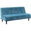 imageHVERSAILTEX Real Velvet Futon Cover Armless Sofa Covers Sofa Bed Covers Stretch Futon Couch Cover Sofa Slipcover Furniture Protector Thick Soft Velvet Fabric Form Fitted Stay in Place GreyPeacock Blue