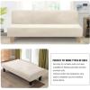 imageHVERSAILTEX Real Velvet Futon Cover Armless Sofa Covers Sofa Bed Covers Stretch Futon Couch Cover Sofa Slipcover Furniture Protector Thick Soft Velvet Fabric Form Fitted Stay in Place GreyIvory