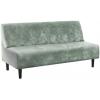 imageHVERSAILTEX Real Velvet Futon Cover Armless Sofa Covers Sofa Bed Covers Stretch Futon Couch Cover Sofa Slipcover Furniture Protector Thick Soft Velvet Fabric Form Fitted Stay in Place GreySea Grass