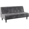 imageHVERSAILTEX Real Velvet Futon Cover Armless Sofa Covers Sofa Bed Covers Stretch Futon Couch Cover Sofa Slipcover Furniture Protector Thick Soft Velvet Fabric Form Fitted Stay in Place BrownGrey