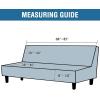 imageHVERSAILTEX Real Velvet Futon Cover Armless Sofa Covers Sofa Bed Covers Stretch Futon Couch Cover Sofa Slipcover Furniture Protector Thick Soft Velvet Fabric Form Fitted Stay in Place GreyNavy