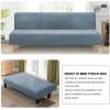 imageHVERSAILTEX Real Velvet Futon Cover Armless Sofa Covers Sofa Bed Covers Stretch Futon Couch Cover Sofa Slipcover Furniture Protector Thick Soft Velvet Fabric Form Fitted Stay in Place GreyStone Blue