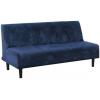 imageHVERSAILTEX Real Velvet Futon Cover Armless Sofa Covers Sofa Bed Covers Stretch Futon Couch Cover Sofa Slipcover Furniture Protector Thick Soft Velvet Fabric Form Fitted Stay in Place BrownNavy