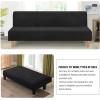 imageHVERSAILTEX Real Velvet Futon Cover Armless Sofa Covers Sofa Bed Covers Stretch Futon Couch Cover Sofa Slipcover Furniture Protector Thick Soft Velvet Fabric Form Fitted Stay in Place GreyJet Black