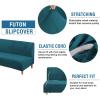 imageHVERSAILTEX Real Velvet Futon Cover Armless Sofa Covers Sofa Bed Covers Stretch Futon Couch Cover Sofa Slipcover Furniture Protector Thick Soft Velvet Fabric Form Fitted Stay in Place BrownDeep Teal