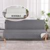 imageHVERSAILTEX Reversible Futon Cover Water Repellent Armless Sofa Slipcover Washable Furniture Protector with Adjustable Elastic Strap AntiSlip Futon Bed Cover for Dogs 70quot Width SeatBlackGreyGreyBeige
