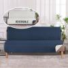 imageHVERSAILTEX Reversible Futon Cover Water Repellent Armless Sofa Slipcover Washable Furniture Protector with Adjustable Elastic Strap AntiSlip Futon Bed Cover for Dogs 70quot Width SeatBlackGreyNavyBeige