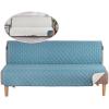 imageHVERSAILTEX Reversible Futon Cover Water Repellent Armless Sofa Slipcover Washable Furniture Protector with Adjustable Elastic Strap AntiSlip Futon Bed Cover for Dogs 70quot Width SeatBlackGreyCameo BlueBeige