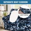 imageHVERSAILTEX Super Stretch 2 Pieces Sofa Covers for Armchair Covers Living Room Chair Slipcovers Feature Soft Thick Modern Style with Individual Cushion Cover Pet Friendly  Armchair AquaNavy