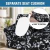 imageHVERSAILTEX Super Stretch 2 Pieces Sofa Covers for Armchair Covers Living Room Chair Slipcovers Feature Soft Thick Modern Style with Individual Cushion Cover Pet Friendly  Armchair AquaBlack