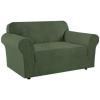 imageHVERSAILTEX Wing Chair Slipcover Chair Covers for Wingback Chairs Wingback Chair Covers Slipcovers 1 Piece Stretch Sofa Cover Furniture Protector Soft Spandex Jacquard Checked Pattern ChocolateBronze Green