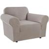 imageHVERSAILTEX Wing Chair Slipcover Chair Covers for Wingback Chairs Wingback Chair Covers Slipcovers 1 Piece Stretch Sofa Cover Furniture Protector Soft Spandex Jacquard Checked Pattern ChocolateTaupe