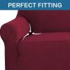 imageHVERSAILTEX Wing Chair Slipcover Chair Covers for Wingback Chairs Wingback Chair Covers Slipcovers 1 Piece Stretch Sofa Cover Furniture Protector Soft Spandex Jacquard Checked Pattern ChocolateWineBurgundy