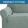imageHVERSAILTEX Wing Chair Slipcover Chair Covers for Wingback Chairs Wingback Chair Covers Slipcovers 1 Piece Stretch Sofa Cover Furniture Protector Soft Spandex Jacquard Checked Pattern TaupeSage