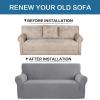 imageHVERSAILTEX Wing Chair Slipcover Chair Covers for Wingback Chairs Wingback Chair Covers Slipcovers 1 Piece Stretch Sofa Cover Furniture Protector Soft Spandex Jacquard Checked Pattern TaupeDove
