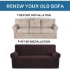 imageHVERSAILTEX Wing Chair Slipcover Chair Covers for Wingback Chairs Wingback Chair Covers Slipcovers 1 Piece Stretch Sofa Cover Furniture Protector Soft Spandex Jacquard Checked Pattern TaupeChocolate