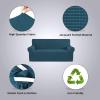 imageHVERSAILTEX Wing Chair Slipcover Chair Covers for Wingback Chairs Wingback Chair Covers Slipcovers 1 Piece Stretch Sofa Cover Furniture Protector Soft Spandex Jacquard Checked Pattern TaupeDeep Teal