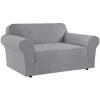imageHVERSAILTEX Wing Chair Slipcover Chair Covers for Wingback Chairs Wingback Chair Covers Slipcovers 1 Piece Stretch Sofa Cover Furniture Protector Soft Spandex Jacquard Checked Pattern TaupeDove