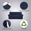 imageHVERSAILTEX Wing Chair Slipcover Chair Covers for Wingback Chairs Wingback Chair Covers Slipcovers 1 Piece Stretch Sofa Cover Furniture Protector Soft Spandex Jacquard Checked Pattern TaupeNavy