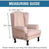 imageHVERSAILTEX Wing Chair Slipcover Chair Covers for Wingback Chairs Wingback Chair Covers Slipcovers 1 Piece Stretch Sofa Cover Furniture Protector Soft Spandex Jacquard Checked Pattern TaupeIvory